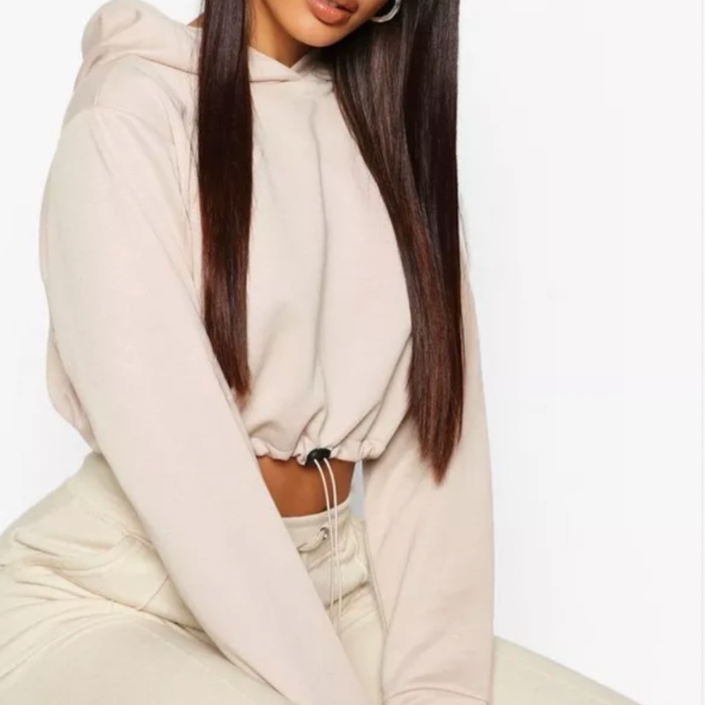 Drawcord Crooped Hoodie